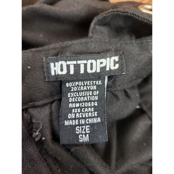 HotTopics sz small Mushroom border grommet suspender skirt black goth grudge - Picture 4 of 14